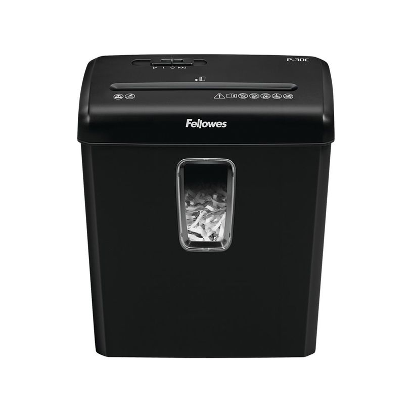 0043859741298-Fellowes Powershred P-30C - destructeur de documents coupe croisée - 6 feuilles - Corbeill-P_79445436_9-2