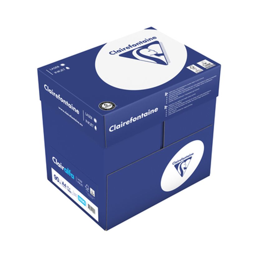 0400008028967-Clairefontaine CLAIRALFA - Papier blanc - A4 (210 x 297 mm) - 90 g/m² - 2500 feuilles (carto-P_802896_1-0