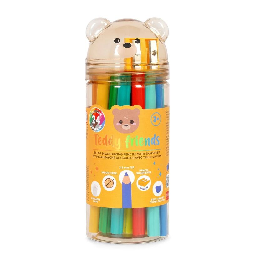 8052694030452-Set de 24 crayons de couleur Teddy Bear--0