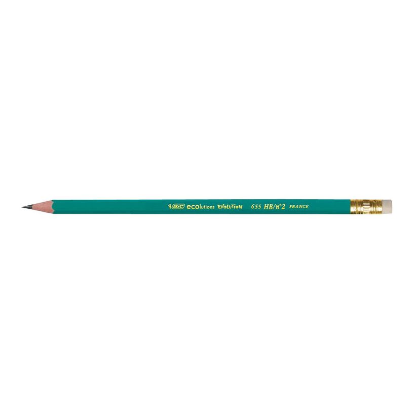 3270220084020-BIC ECOlutions EVOLUTION 655 - Pack de 8 - Crayons à papier - HB - embout gomme-P_816157_2-0