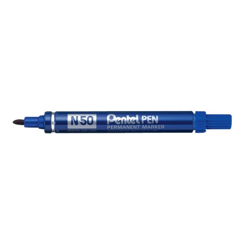 4902506985293-Pentel PEN N50 - Pack de 12 marqueurs permanents - pointe ogive - bleu-P_8714427_1-0