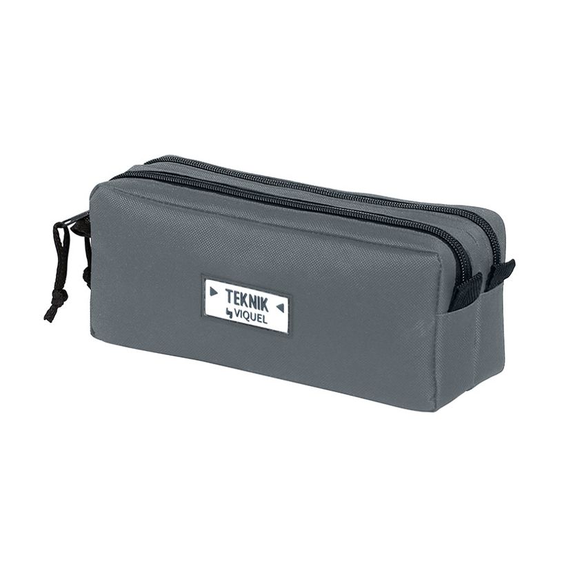 3135258773486-Trousse rectangulaire Teknik Double - 2 compartiments - 3 coloris disponibles - Viquel--3