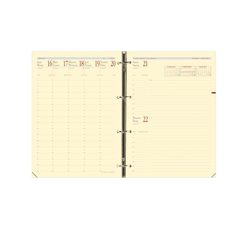 3371010119141-Quo Vadis - Recharge Organiseur - 2026-2027 - Timer 29 Prestige - Semainier Planning - Français - 16 mois de septembre à décembre - 21x29,7 cm - Papier Clairefontaine ivoire - Fabri--0