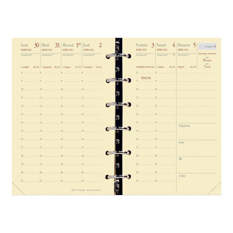 3371010119172-Quo Vadis - Recharge Organiseur - 2026-2027 - Timer 14 Prestige - Semainier Planning - Français - 16 mois de septemb-P_937004_1-1