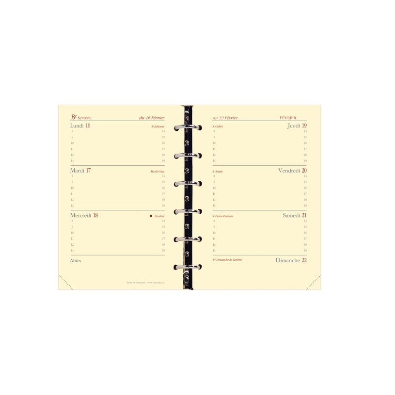 3371010119202-Quo Vadis - Recharge Organiseur - 2026-2027 - Timer 14 Horizontal Prestige - Semainier Horizontal - Français - 16 mois de septembre à déc--0