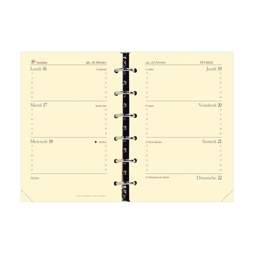 3371010143764-Quo Vadis - TIMER 14 HORIZONTAL PRESTIGE FR rep Club - Rouge - 8x12,5 cm - Semainier - 16 moi-P_938018_3-1