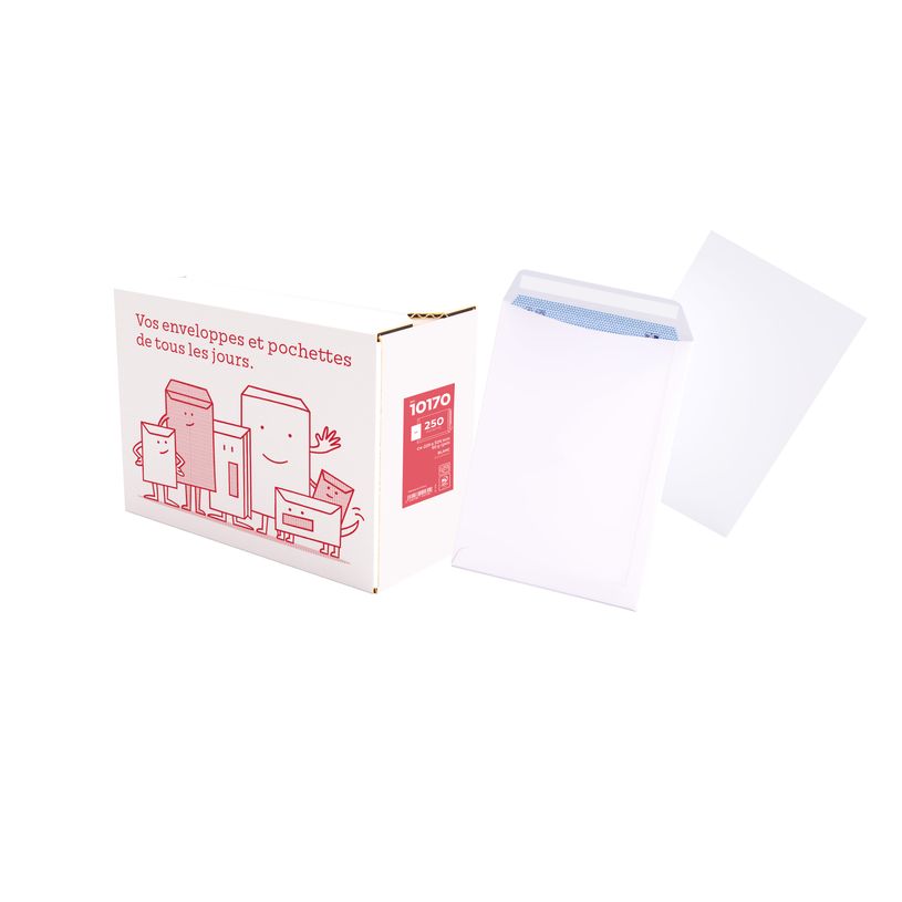 3240180101709-La Couronne - 250 Pochettes C4 229 x 324 mm - 90 gr - sans fenêtre - blanc - bande auto-ad-P_96342766_1-0
