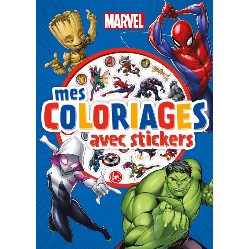 9782017232339-Mes Coloriages avec stickers - Marvel - livre à colorier--0