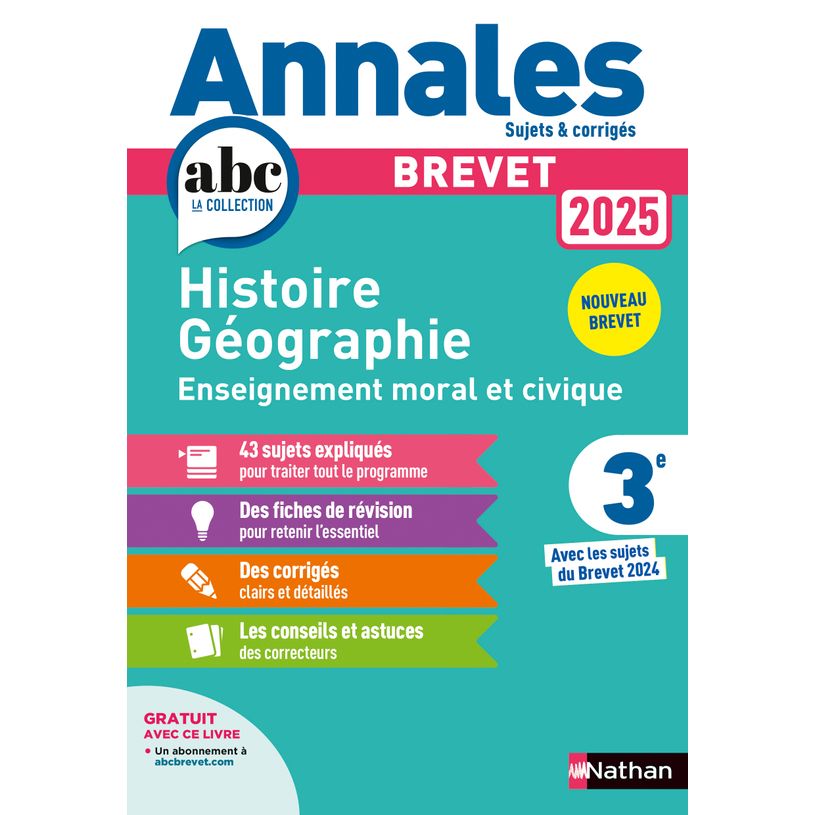 9782095035686-Annales ABC du Brevet - Histoire-Géographie-EMC 3e - Sujets et corrigés + fiches de révisions--0