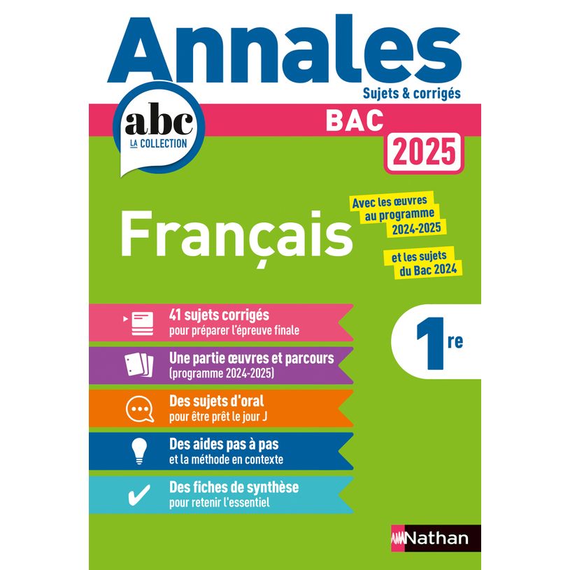 9782095035709-Annales ABC du BAC - Français 1re - Sujets et corrigés - Enseignement commun première - Epreuve fina--0