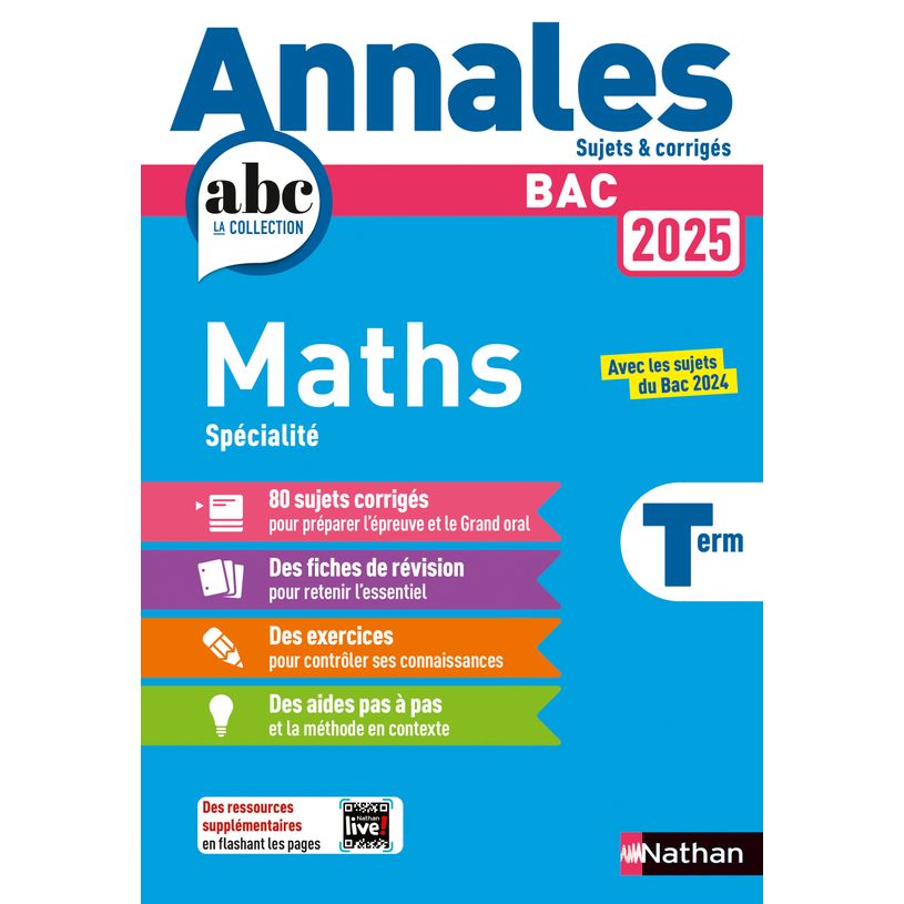 9782095035723-Annales ABC du BAC - Maths Tle - Sujets et corrigés - Enseignement de spécialité Terminale - Epreuve --0