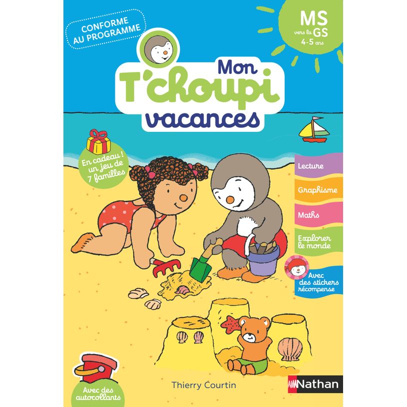 9782095045333-Mon Tchoupi Vacances - J'entre en Moyenne Section - Un cahier complet, éducatif et ludique avec des stickers et des autocollants - Matern--0
