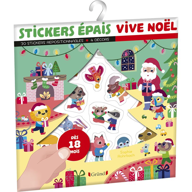 9782324031793-Stickers épais : Vive Noël ! Pochette de 30 autocollants épais et repositionnables avec 4 décors À --0