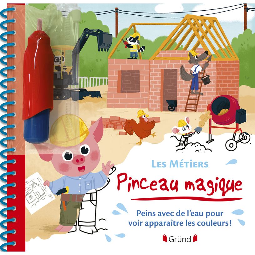 9782324032844-Pinceau magique Les métiers Livre Coloriage magique à l'eau avec un pinceau À partir de 3 ans--0