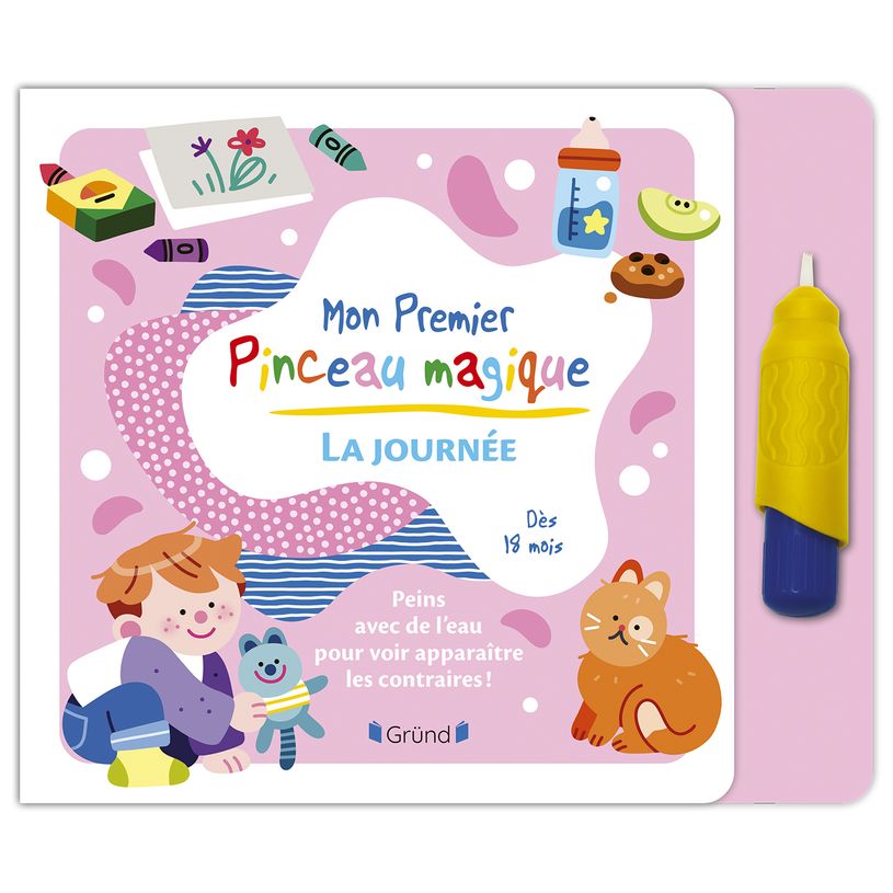 9782324033797-Pinceau magique Mon premier Pinceau magique - La journée Livre Coloriage magique à l'eau avec un pinceau --0