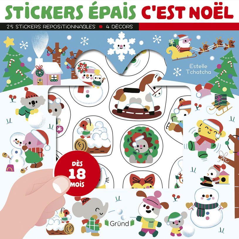 9782324035951-Stickers épais : Cest Noël Pochette de 25 autocollants épais et repositionnables avec 4 décors À --0