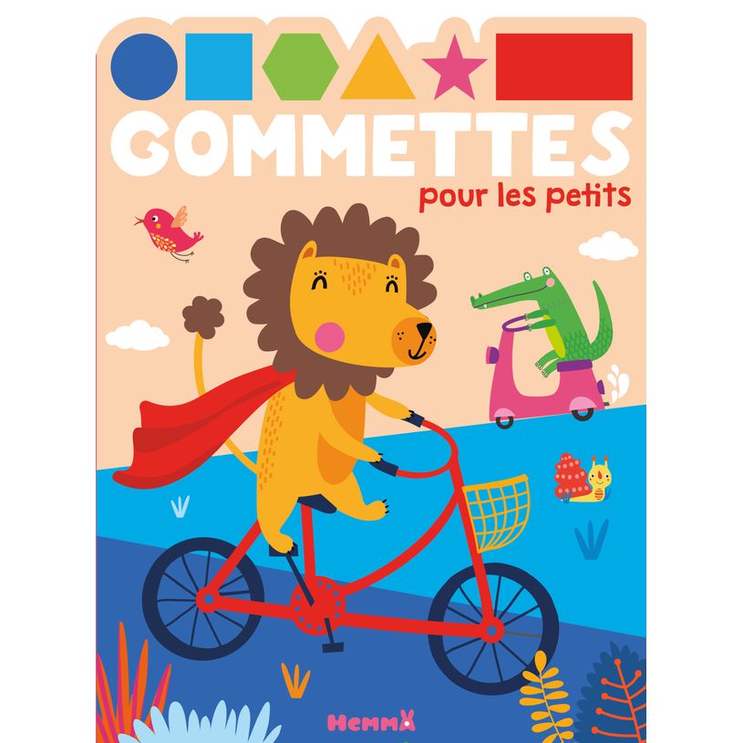9782508053542-Gommettes pour les petits - Lion sur vélo - Livre de gommettes - Dès 3 ans--0