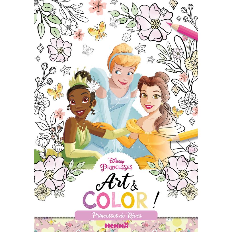 9782508054334-Disney Princesses - Art & Color ! - Princesses de rêves - Livre de coloriage - Dès 6 ans--0