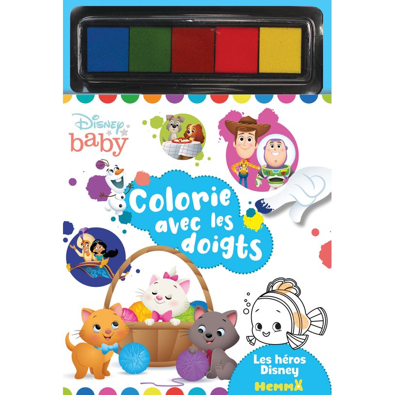9782508055652-Disney Baby - Colorie avec les doigts - Les héros Disney - Livre de coloriage avec peinture à doigts --0