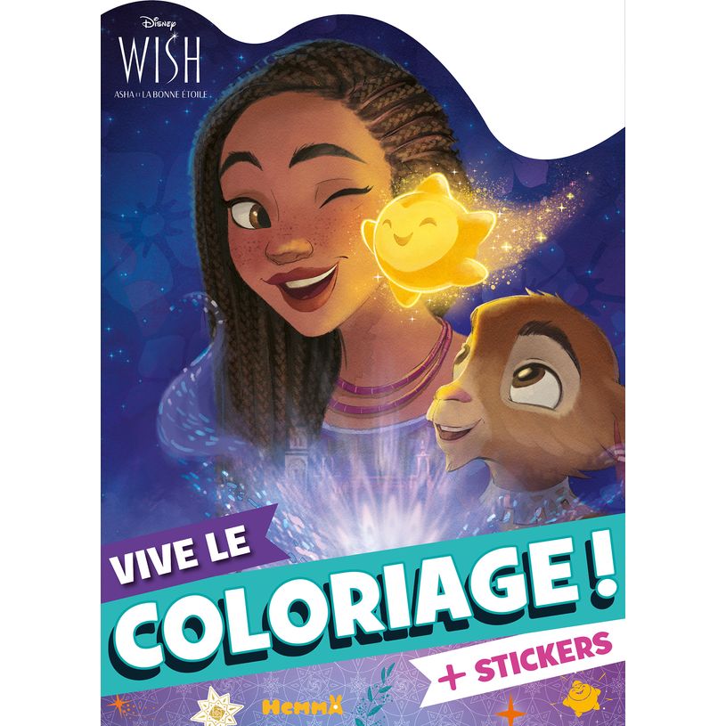 9782508056666-Disney Wish - Vive le coloriage ! Livre de coloriage avec stickers Dès 4 ans--0