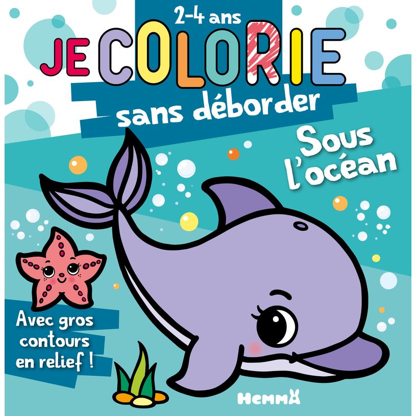 9782508058202-Je colorie sans déborder (2-4 ans) - Animaux de l'océan - Bloc de coloriages aux contours épais pailletés et en re--0