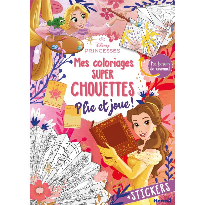9782508058394-Disney Princesses - Mes coloriages super chouettes - Plie et joue ! - Livre de coloriage et pliage sans cis--0