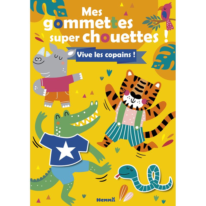 9782508058974-Mes gommettes super chouettes ! - Vive les copains ! - Livre de décors à compléter avec des gommette--0