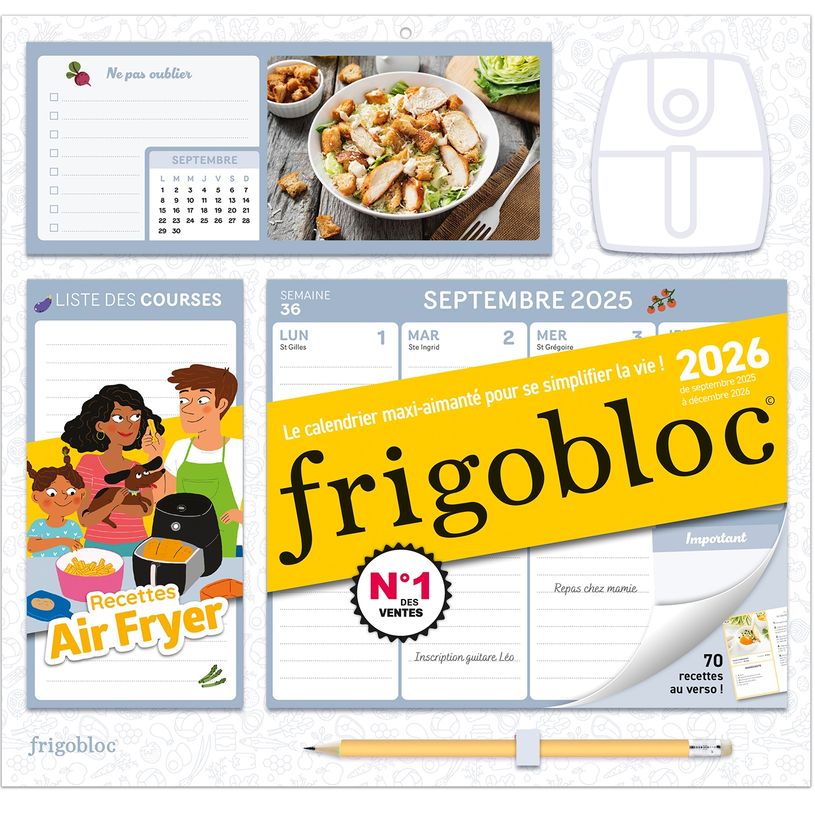 9782809691894-Frigobloc Hebdomadaire 2026 Air Fryer (de sept. 2025 à déc. 2026)--0