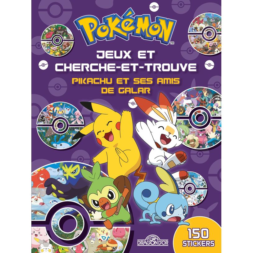 9782821216273-Pokémon Jeux et cherche-et-trouve Pikachu et ses amis de Galar Livre d'activités avec des stickers D