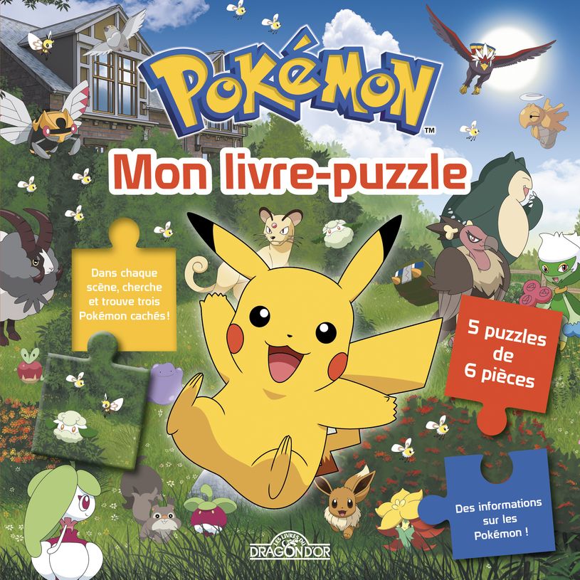 9782821216655-Pokémon Mon livre-puzzle Livre-puzzle tout-carton, avec 5 puzzles de 6 pièces Dès 3 ans--0