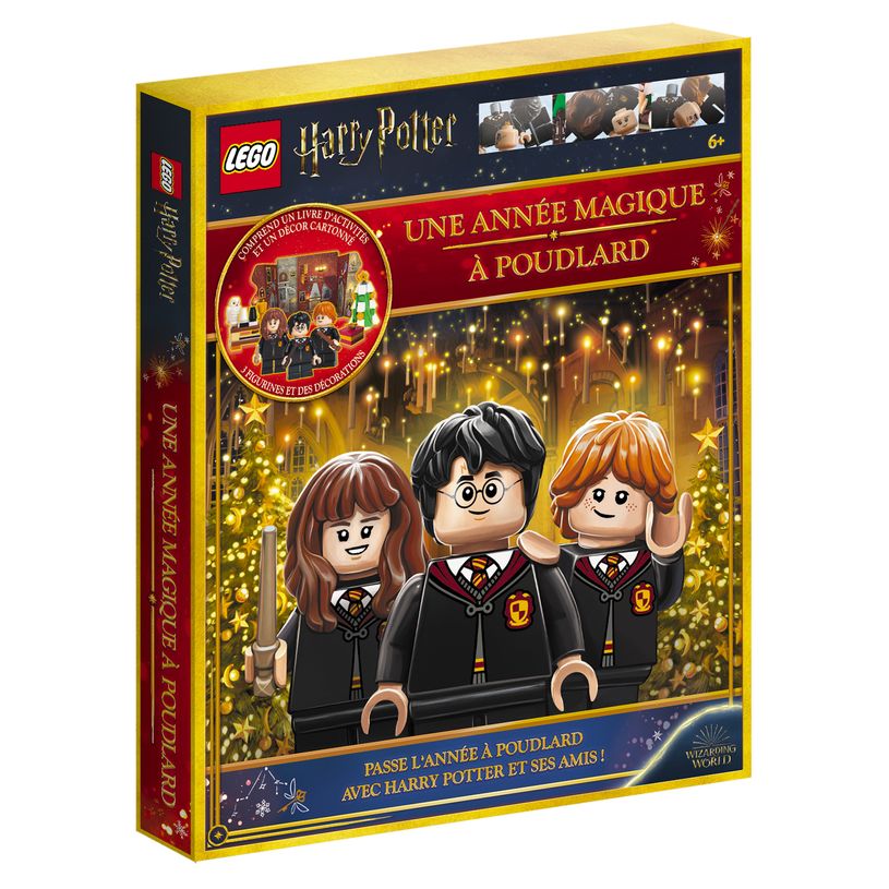 9782821218222-Lego Harry Potter Mon coffret Une année magique à Poudlard Coffret avec 70 briques de Lego, trois mini-figurines, une scène de jeu dépliante et un livre d'ane--0