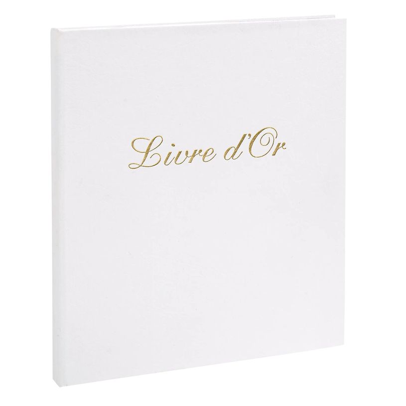 3130630009825-Exacompta - Livre d'or Balacron avec titre 140 pages blanches - 21x19 cm vertical--0