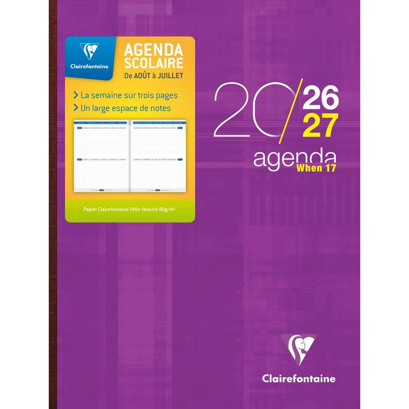 3329680989908-Agenda When - 1 semaine sur 3 pages - 16 x 22 cm - disponible dans différentes couleurs - Exacompta--3