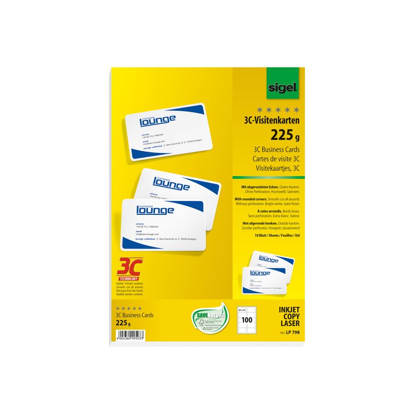 4004360995033-Sigel - Papier pour 100 Cartes de visite arrondies 85 x 55 mm - 225 g/m²-P_995033_1-4