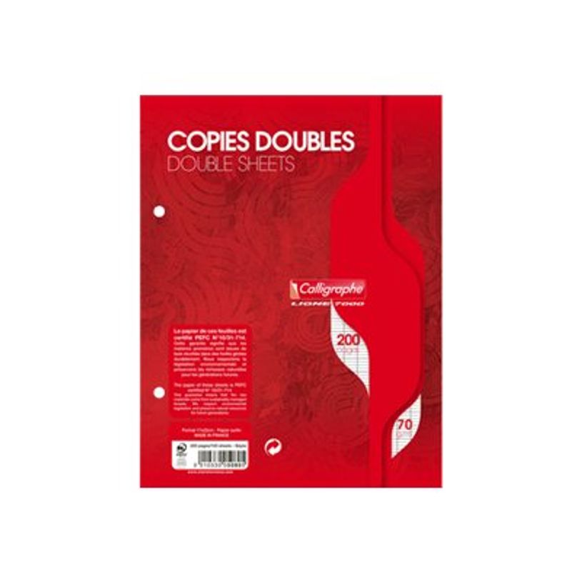 3210330050805-Calligraphe - copies doubles - 200 pages - 17x22 cm - grands carreaux (Seyes) - perforées-P_999991214_1-0