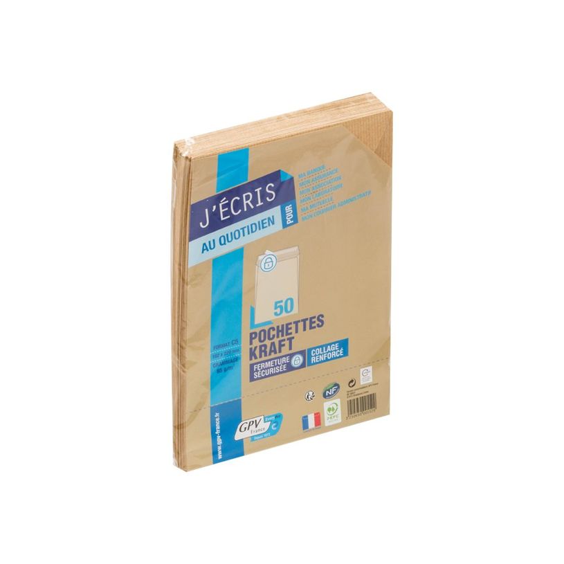 0409999914655-GPV EVERYDAY - 50 Pochettes Kraft - 162 x 229 mm - avec bande auto-adhésive-P_999991465_1-0