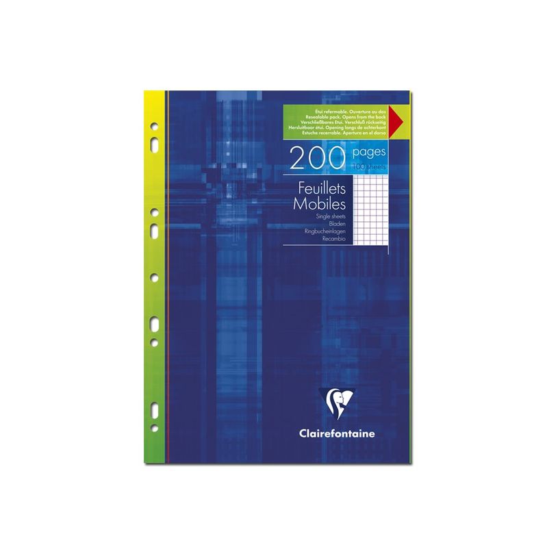 3329680175202-Clairefontaine - feuilles simples A4 - 200 pages - petits carreaux (5x5 mm) - perforées-P_999991573_1-0