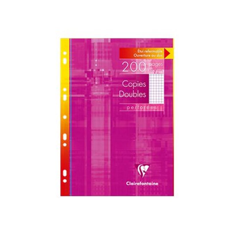 3329680471205-Clairefontaine - copies doubles - 200 pages - A4 - petits carreaux (5x5 mm) - perforées-P_999991611_1-0