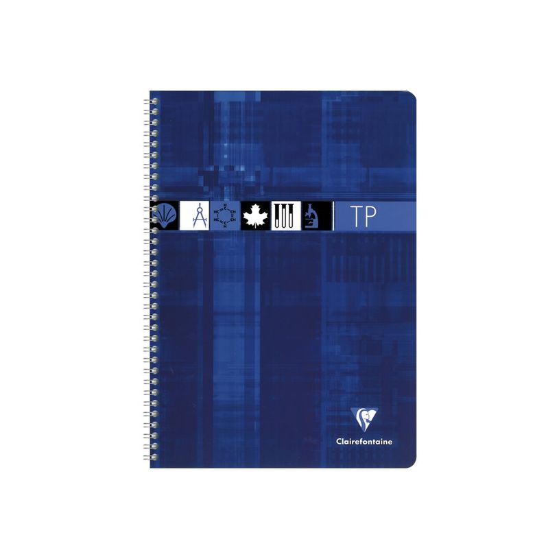 3329680893700-Clairefontaine - Cahier spiralé de travaux pratiques (TP) - A4 (21x29,7 cm) - 80 pages - grands carreaux (Seyes)/uni - disponi-P_999991644_2-1