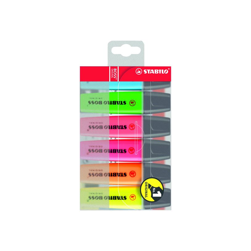 4006381215701-STABILO BOSS ORIGINAL - Pack de 6 surligneurs - couleurs assorties - encre à l'eau - 2-5 -P_999991953_7-0