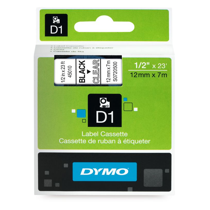 5411313450102-Dymo D1 - Ruban d'étiquettes auto-adhésives - 1 rouleau (12 mm x 7 m) - fond transparent-P_999992247_6-0