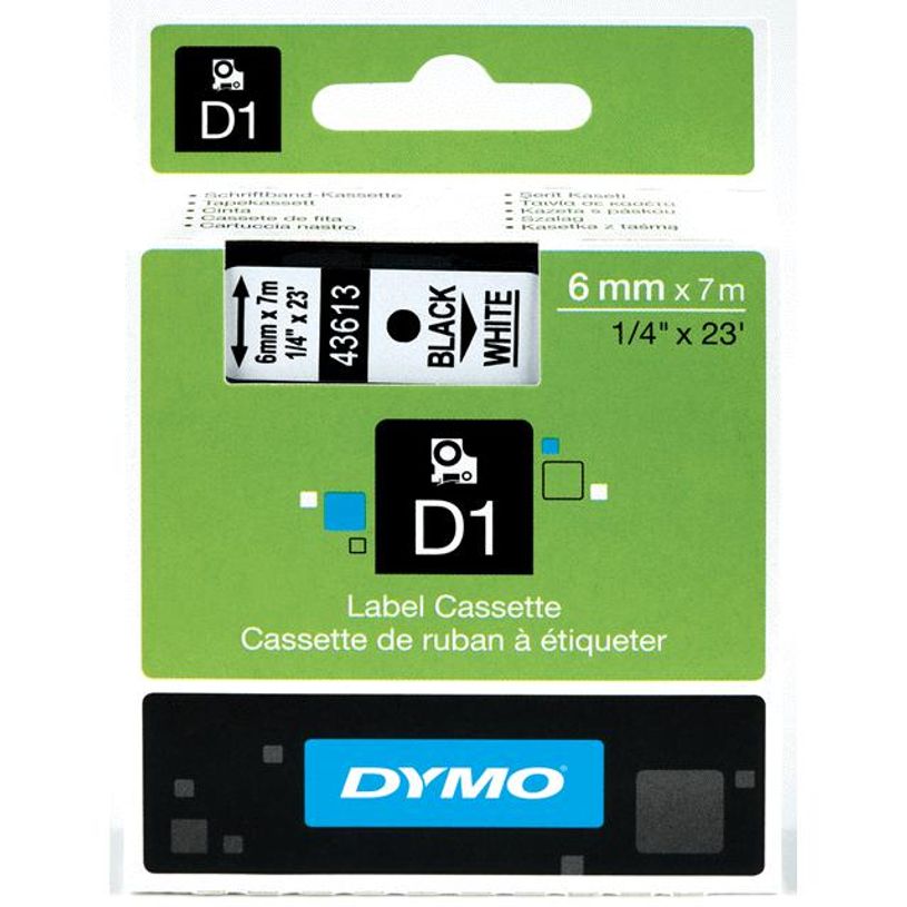 5411313436137-Dymo D1 - Ruban d'étiquettes auto-adhésives - 1 rouleau (6 mm x 7 m) - fond blanc écrit-P_999992950_5-0