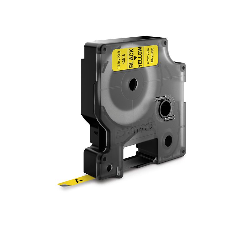 5411313436182-Dymo D1 - Ruban d'étiquettes auto-adhésives - 1 rouleau (6 mm x 7 m) - fond jaune écrit-P_999992951_6-1