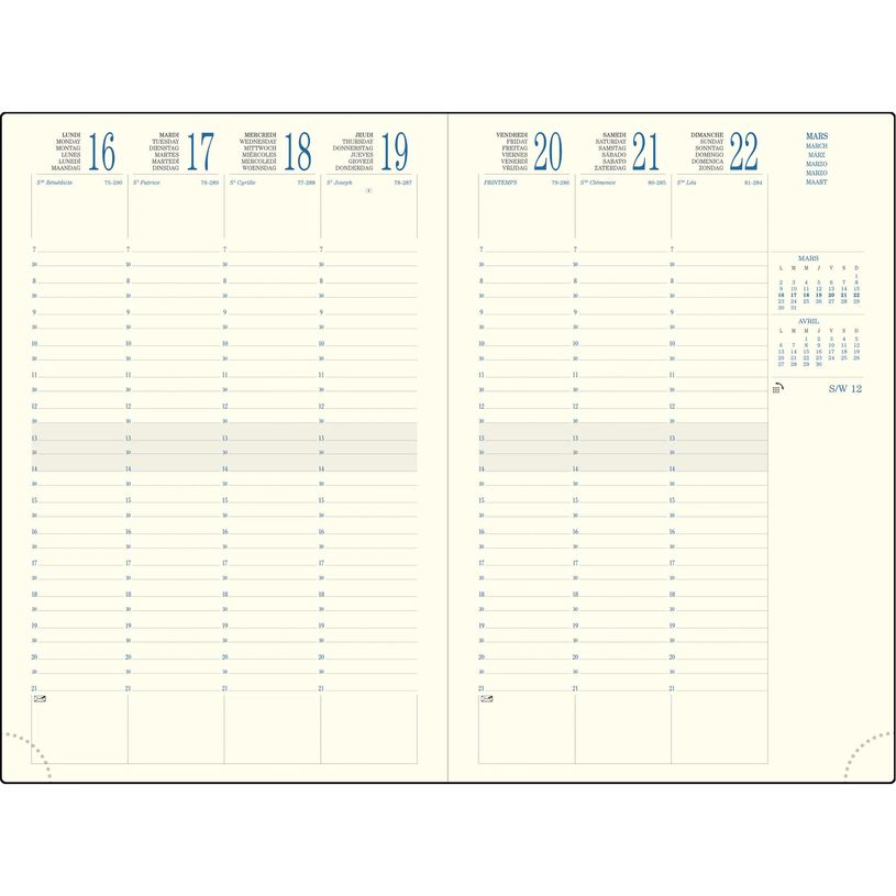 3660942002578-Agenda Barbara Eurotime 24 - 1 semaine sur 2 pages - 16 x 24 cm - disponible dans différentes couleurs--2