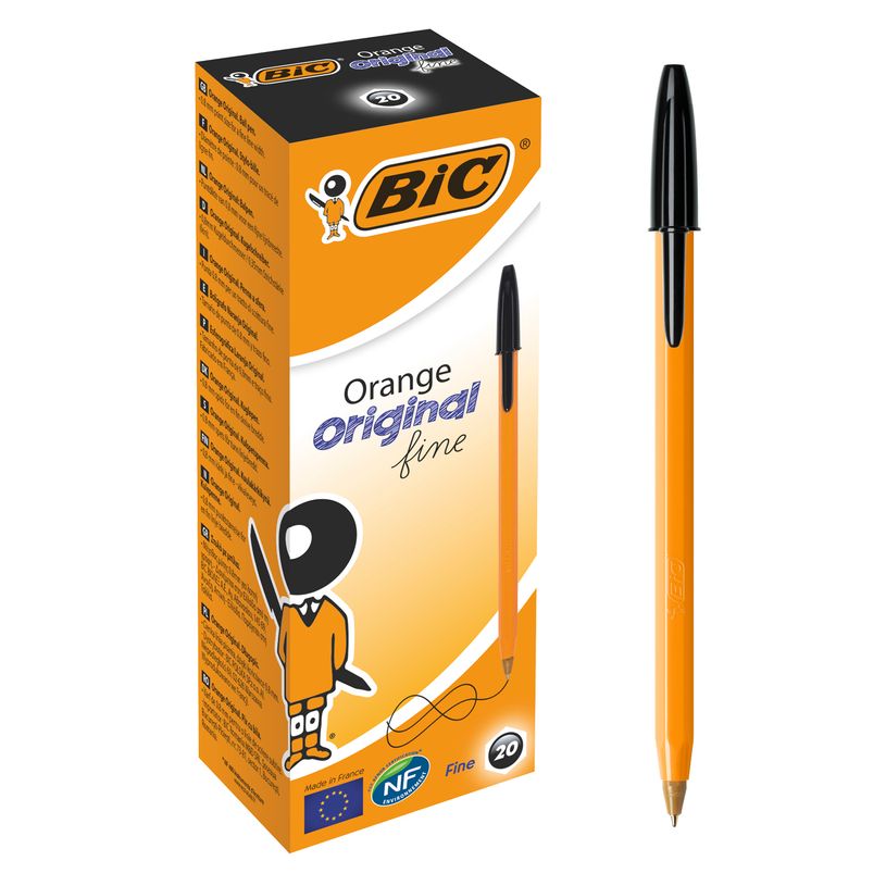 3086121101144-BIC Orange - 20 Stylos à bille - noir-P_99999639_1-0