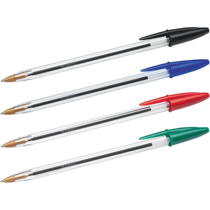 3086121601033-BIC Cristal - 4 Stylos à bille - noir, rouge, bleu, vert - 1 mm - pointe moyenne-P_99999642_2-1