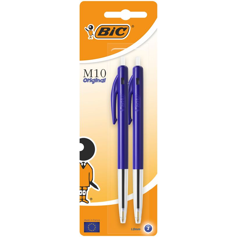 3086121601415-BIC M10 Clic - 2 Stylos à bille - bleu - 1 mm - rétractable-P_99999646_1-0