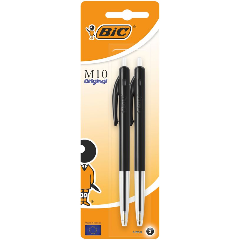 0070330128057-BIC M10 Clic - 2 Stylos à bille - noir - 1 mm - rétractable-P_99999647_1-0