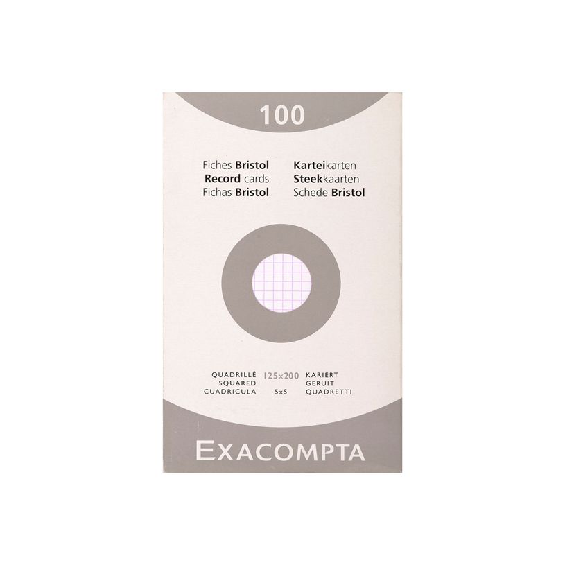 3020122350224-Exacompta - Pack de 100 Fiches bristol - 12,5 x 20 cm - petits carreaux - blanc-P_99999777_1-0