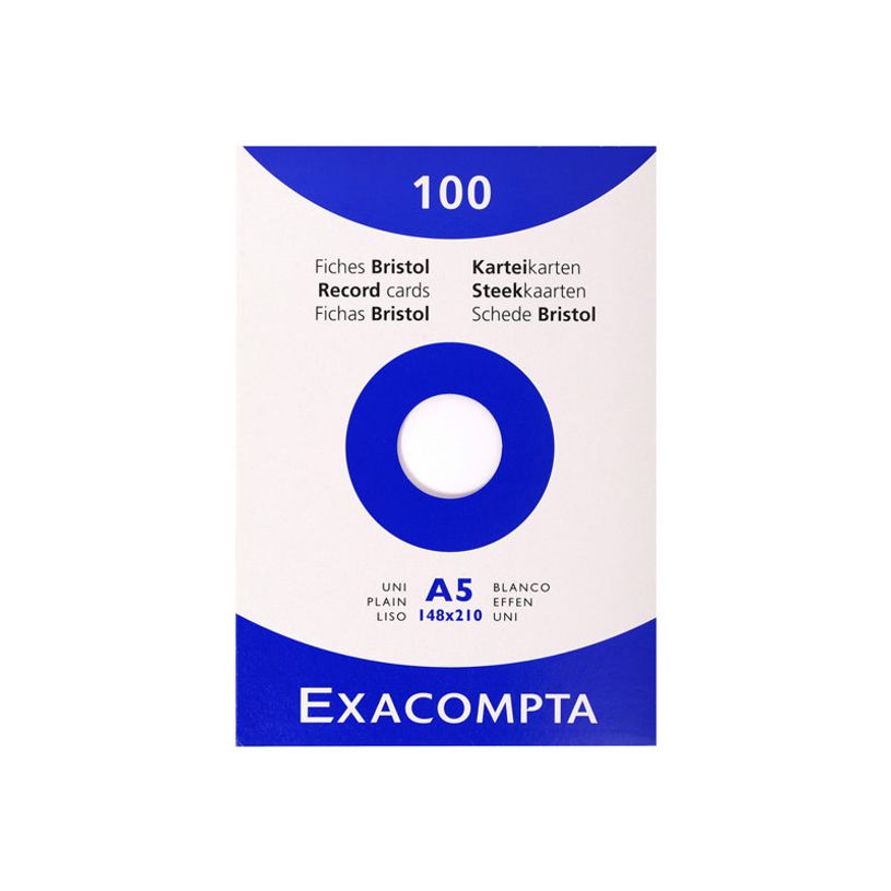 3130630133087-Exacompta - Pack de 100 Fiches Bristol - A5 - unies - non perforées - blanc-P_99999795_2-1